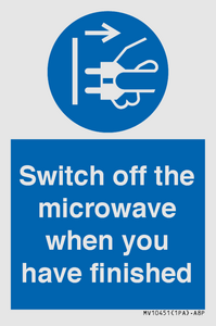 Switch off the microwave when you have finished